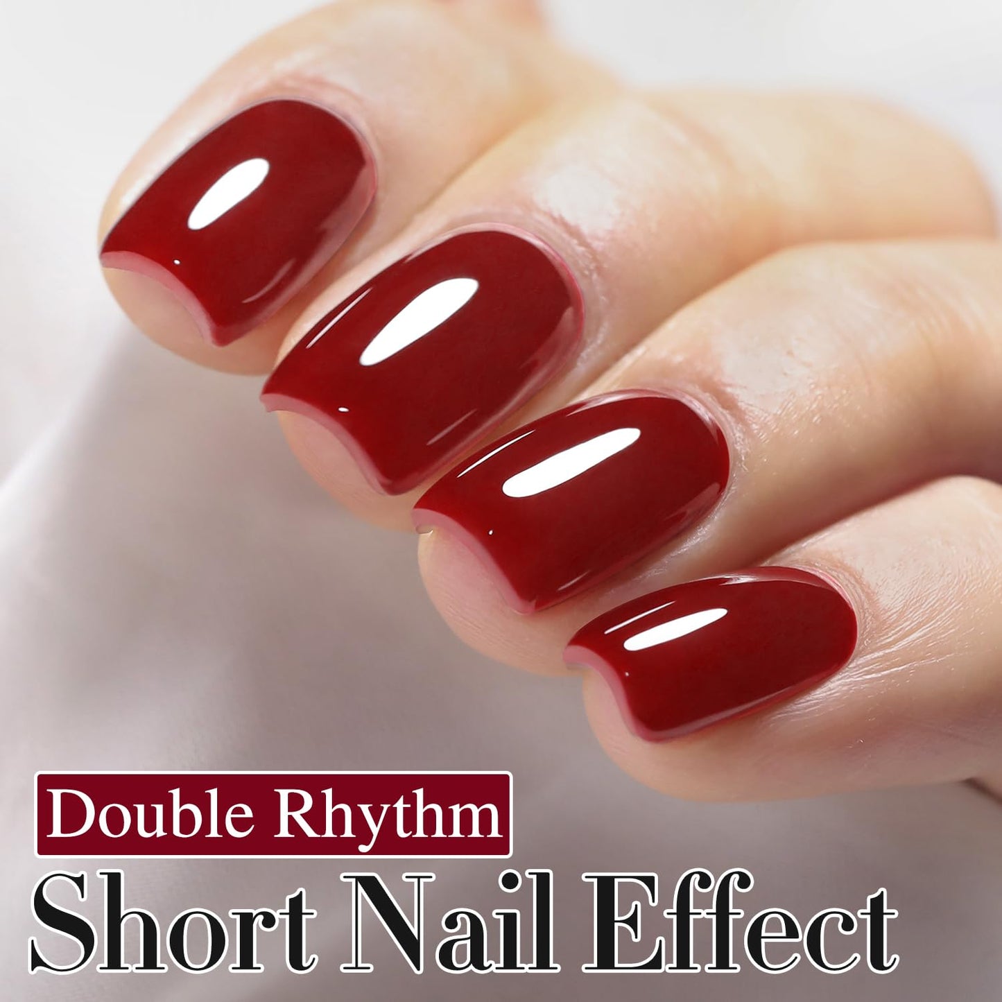 Double Rhythm Translucent Gel Polish Sheer Neutral Natural Light Milky Same Color Same Bottle 15ML Jelly UV Polish Nail Art DIY at Home (Cherry Red-A1489)