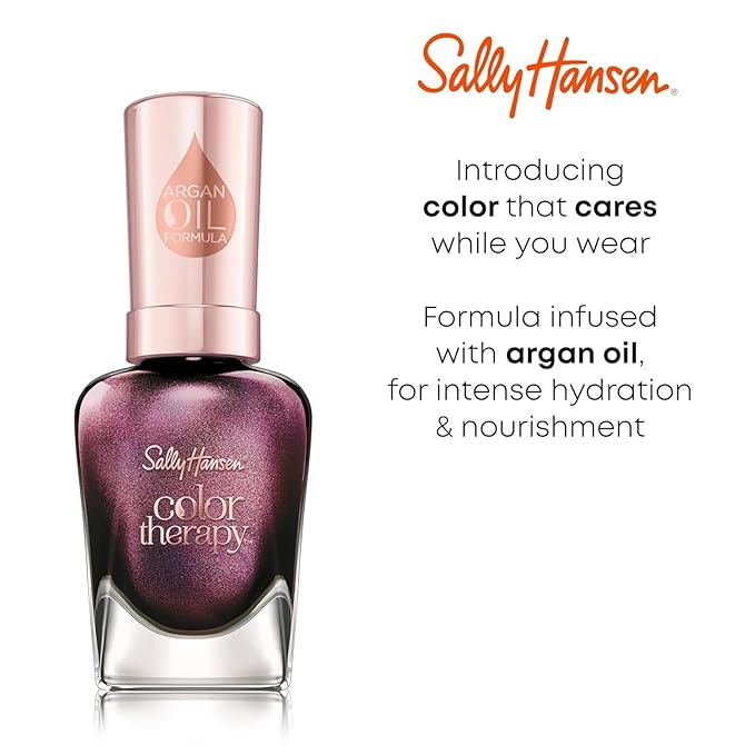 Sally Hansen Color Therapy Nail Polish | Biotin, Argan Oil, Long Lasting, Healthy Nails, Nail Strengenther, Sheer| 537 Tulle Much| Ivory Pink Nail Color