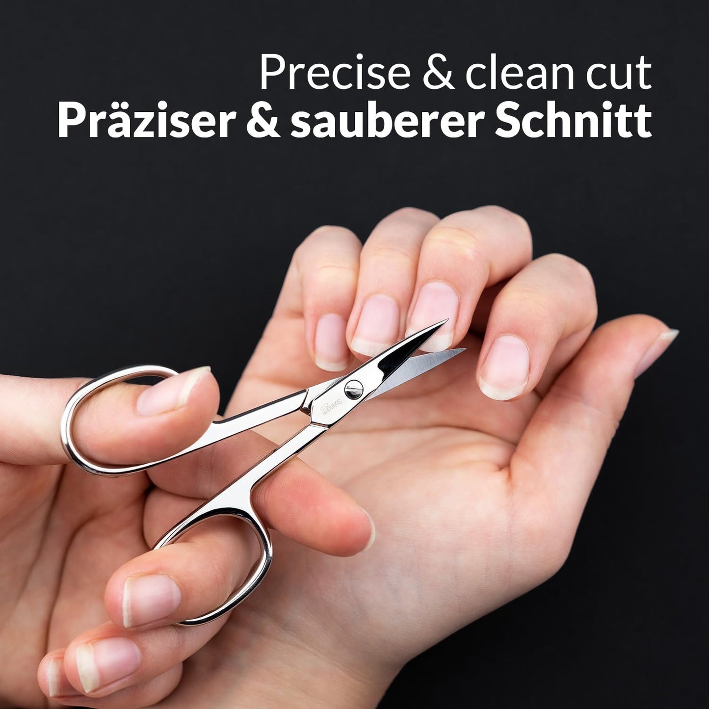 marQus - Straight nail scissors made in Germany Solingen incl. case for precise cutting of nails suitable as fingernail scissors and toenail scissors