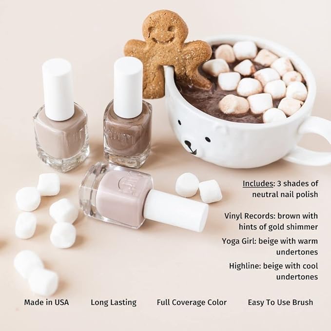 duri Nail Polish, GBD202 Neutrals with Flare, Shades of Neutrals, Classic, Full Coverage, Glossy, Solids and Metallic, Fast Drying, Long Lasting, Easy at Home Application Cosmetics