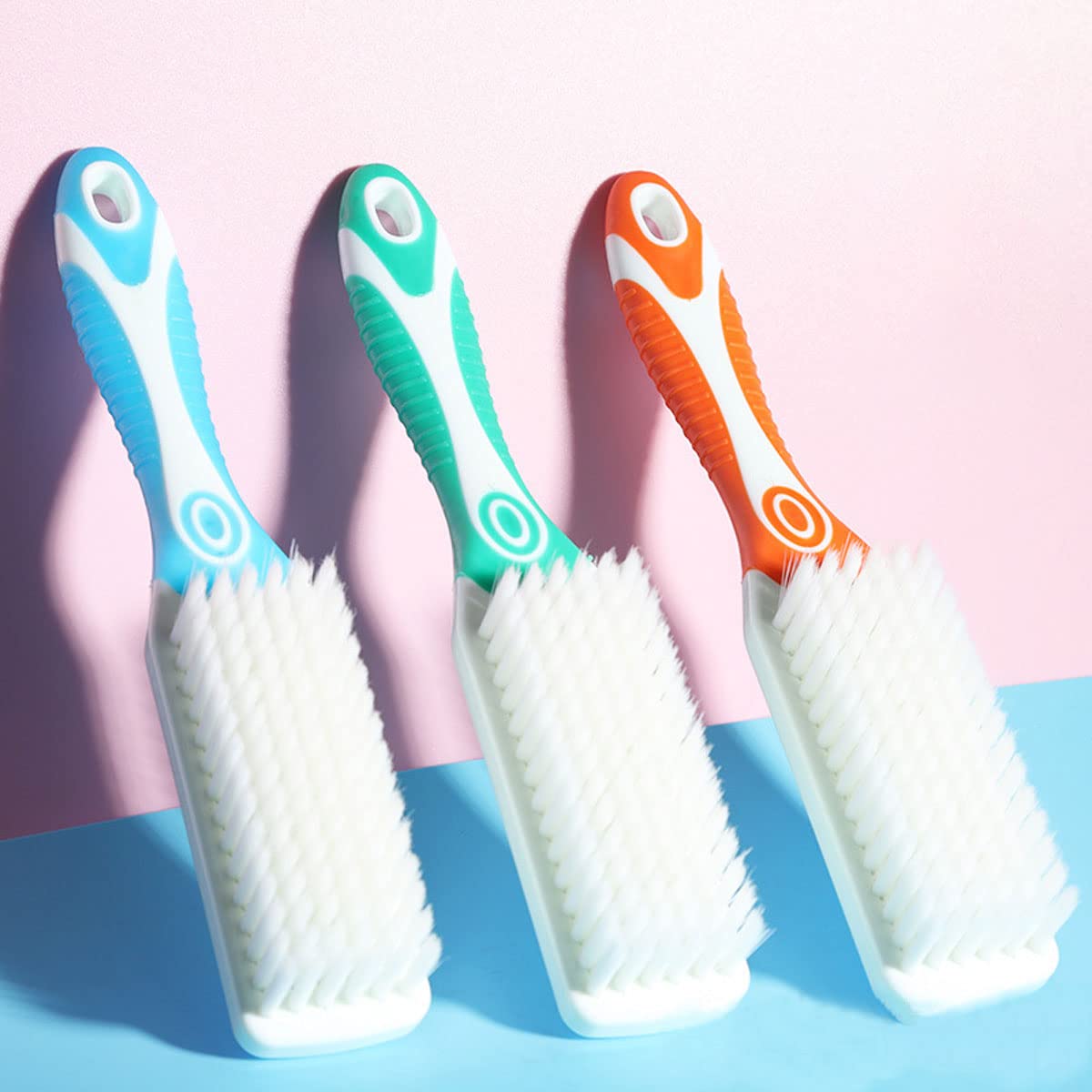 Nail Brush Fingernail Cleaner,3 Pcs Handle Grip Nail Brush,Cleaner Scrub Brush,Long Handle Pedicure Brushes Hand Fingernail Scrub Brush Kits for Nails Toes Home Cleaner(Random Color)