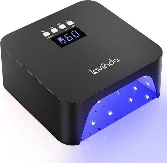 Lavinda UV Light for Gel Nails, Professiona UV LED Nail Lamp 2X Faster Curing Nail Dryer Nail Light Compatible with All Gel Types for Home Salon (Black X7)