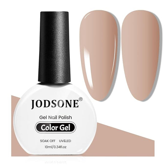 JODSONE French Mocha Gel Nail Polish 10ml LED Gel Polish Light Brown Nail Color Professional Finish Long-Lasting Chip-Resistant Need U V Lamp Curing