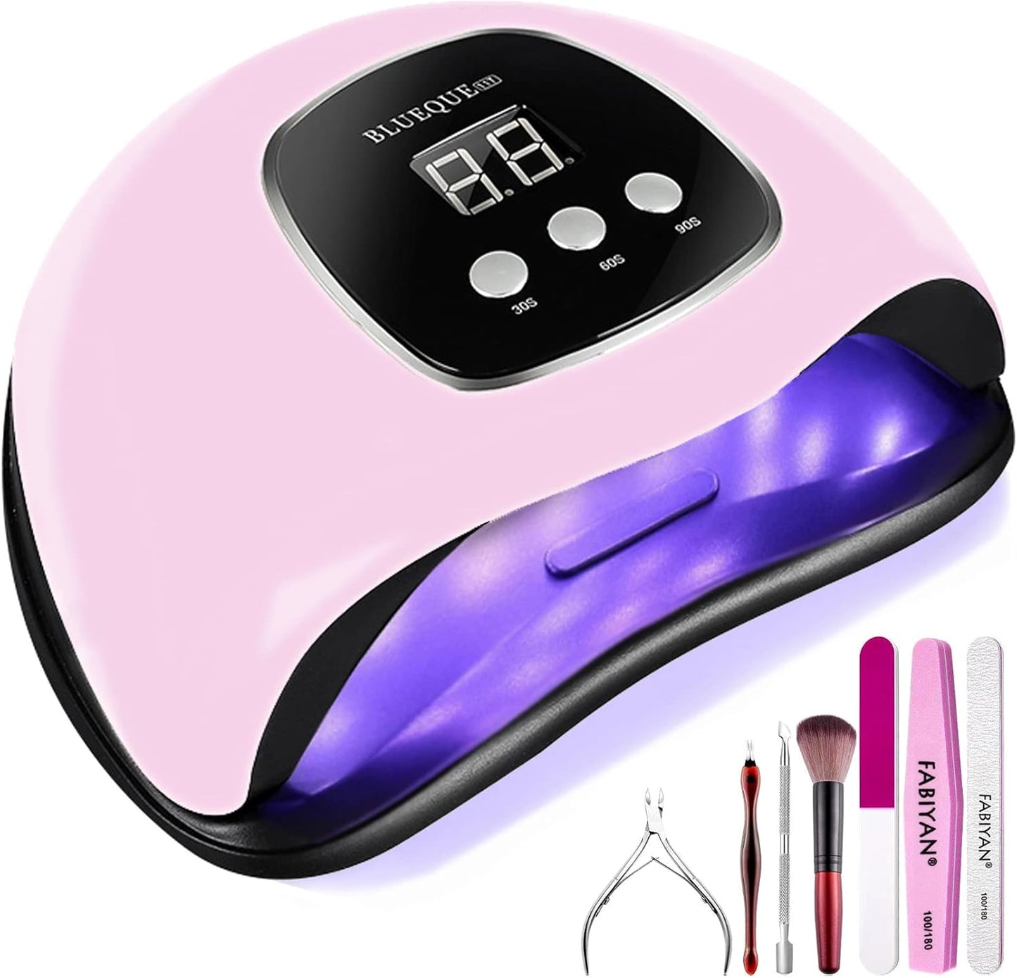 BIGBEAR UV Light for Nails, 48W LED Nail Light for Gel Polish, Fast Nail Dryer with Automatic Sensor, 3 Timer Setting, Small and Portable, UV LED Nail Lamp for Fingernail and Toenail