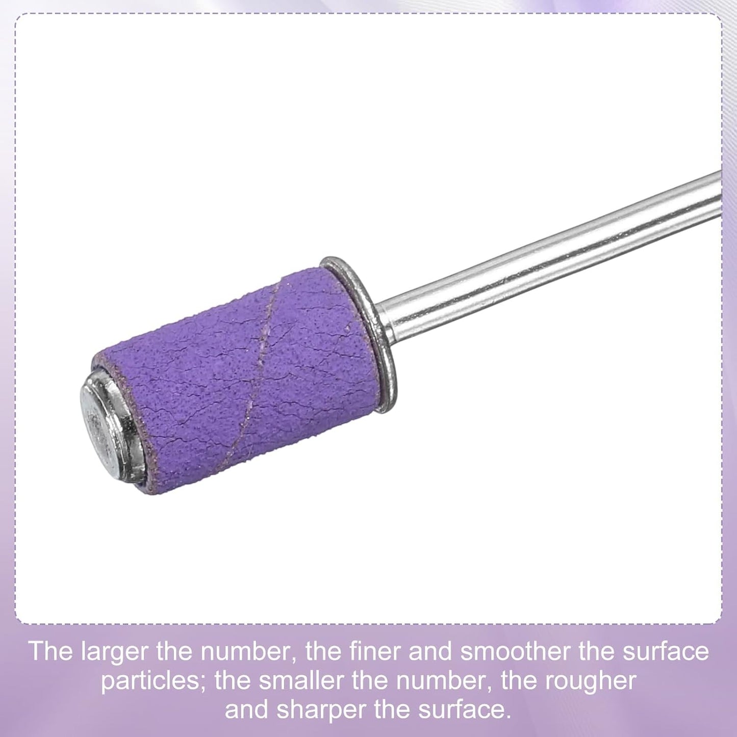 HARFINGTON 100pcs Small Sanding Bands 240 Grit for Nail Drill Bits Mini Sanding Band for Nails Gel Manicures Purple