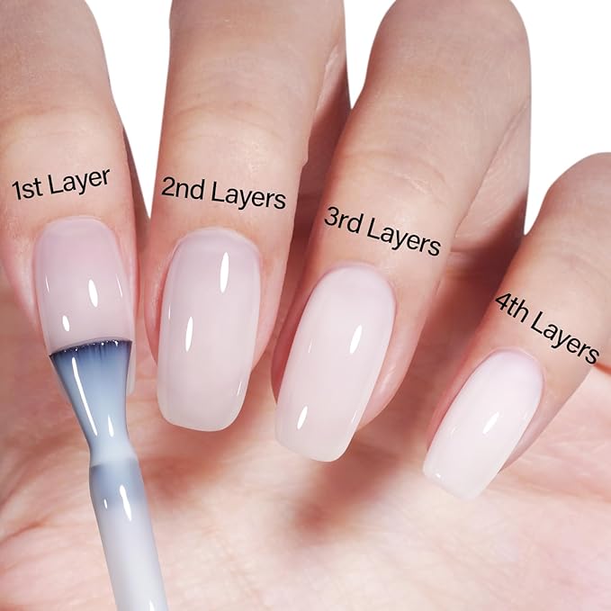 AILLSA Milky White Gel Polish Nude Gel Nail Polish Light Color Translucent Neutral Gel Polish Long Lasting Natural Jelly Nails Soak Off U V Gel for French Manicure at Home 0.51 Oz GB134