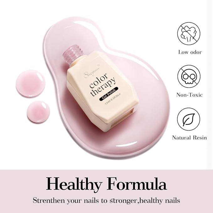 Jelly Nude Pink Gel Nail Polish, 15ml Sheer Clear Light Purple, Translucent Milky Color, High Gloss Soak Off U V Gel Nail French Nail Manicure Salon DIY X11