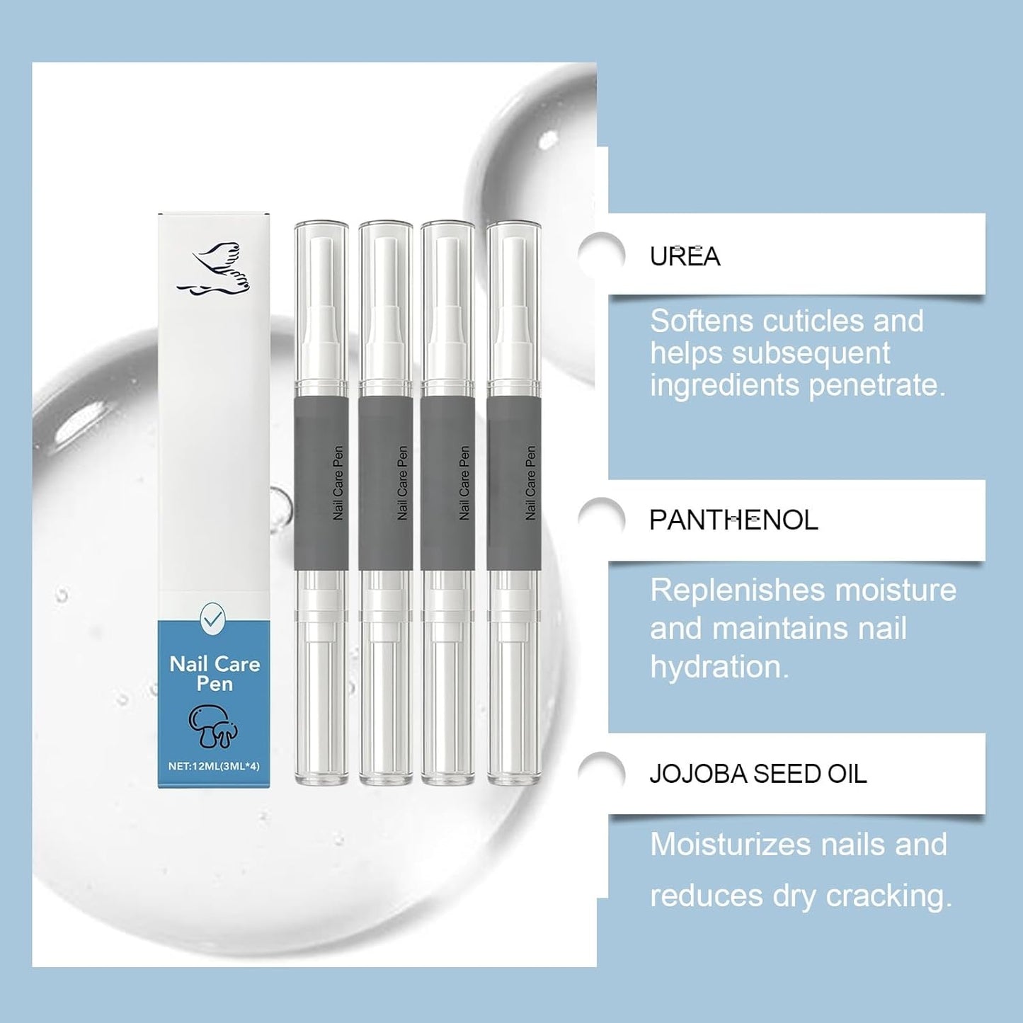 4 Pack Nail Care Pen, Repair & Strengthener Maintenance Serum for Healthy Nails