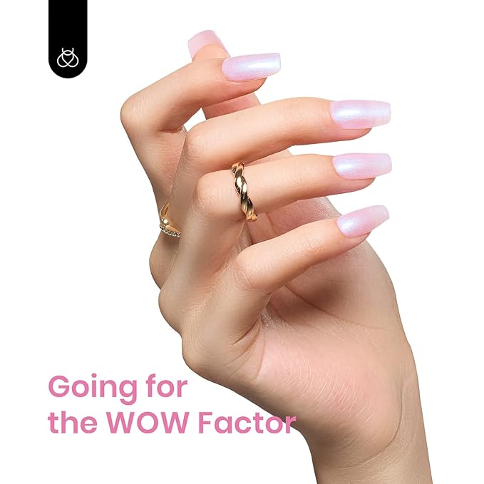 Beetles Baby Pink Gel Polish - 15ml Shimmer Nail Polish Pearl Gel Polish Blue Glitter Nail Gel Soak Off Uv LED Nail Lamp Nail Art Manicure Salon DIY Home