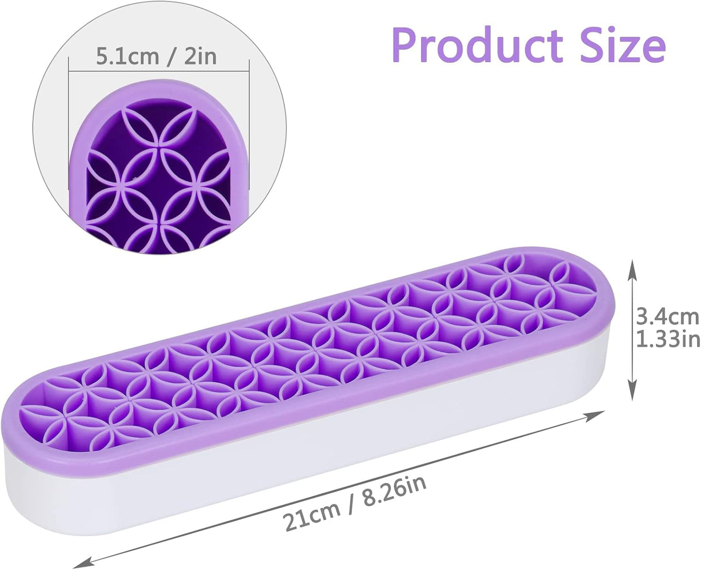 Unaone Silicone Makeup Brush Holder, Multipurpose Beauty Tool Organizer Make up Brush Storage Stand for Painting Pen Brushes Nail Clippers Drill Pens Ruler Sewing Craft Tools (Purple)