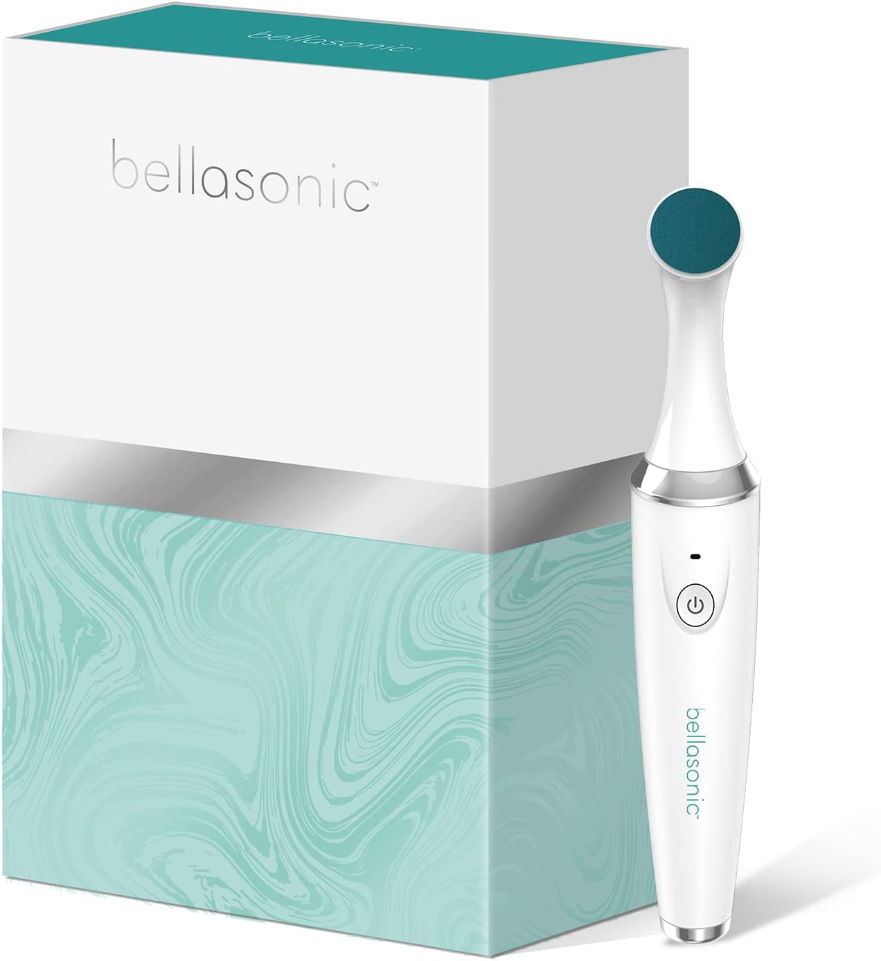 BELLASONIC 4-in-1 Rechargeable Electric Nail File Set with Travel Pouch – Unique Oscillating Head – Shape, Smooth, Buff & Shine Nails – Remove Cuticles & Calluses (White/Silver)