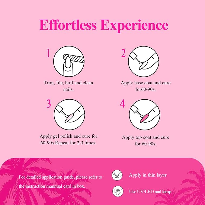 Gel Nail Polish, 1Pcs 15ML Hot Pink Gel Polish Bright Summer Neon Colors Gel Polish Soak Off Starters Nail Art Salon Manicure Design at Home Girlfriend Gift for Holidays 2024 Nails