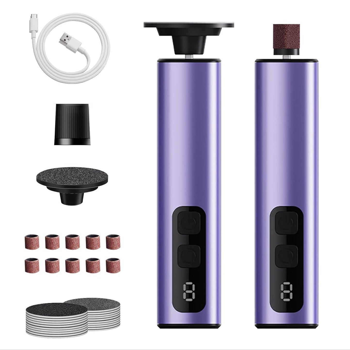 Electric Foot Callus Remover, 9-Speed Variable, Rechargeable Portable Callus Remove (Purple)