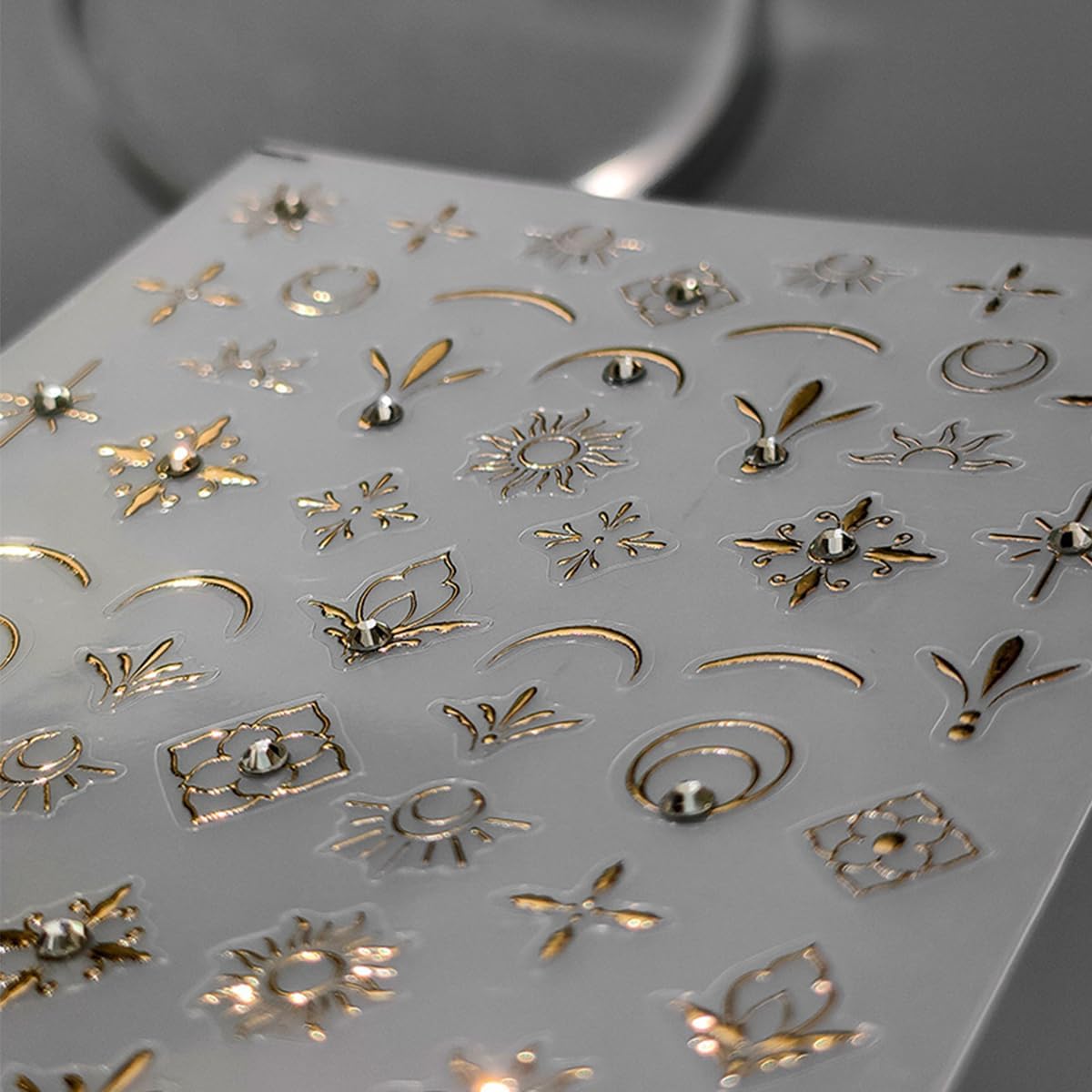 Gold Flower Nail Art Stickers 5D Embossed Retro Nail Decals Bohemia Flower Designs Self Adhesive Gel Nail Art Supplies Accessories Colorful Nail Stickers for Women Nail Decoration