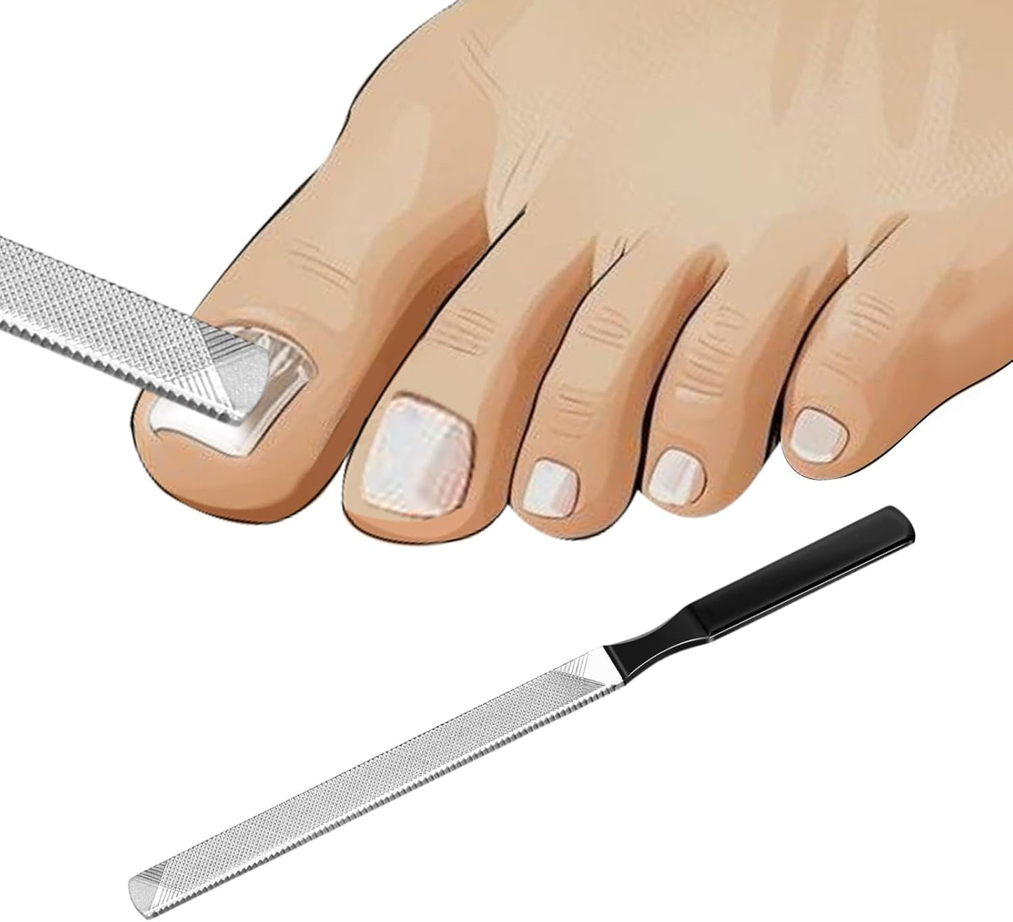 Toe Nail Files for Thick Nails,Professional Stainless Steel Nail File for Fingernails, Toenails, Scraping, Strengthening, Finger Manicure File Women Men Seniors Dogs (Small, 1, Count)