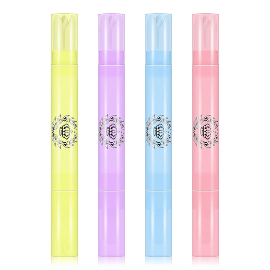 Ownest 4 Pcs Nail Polish Corrector Remover Pen, Nails Edge Cleaning Pen with Cotton Tip, Nail Art Correction Set, with 3 Cotton Tip Refills, For Easy and Perfect Manicure