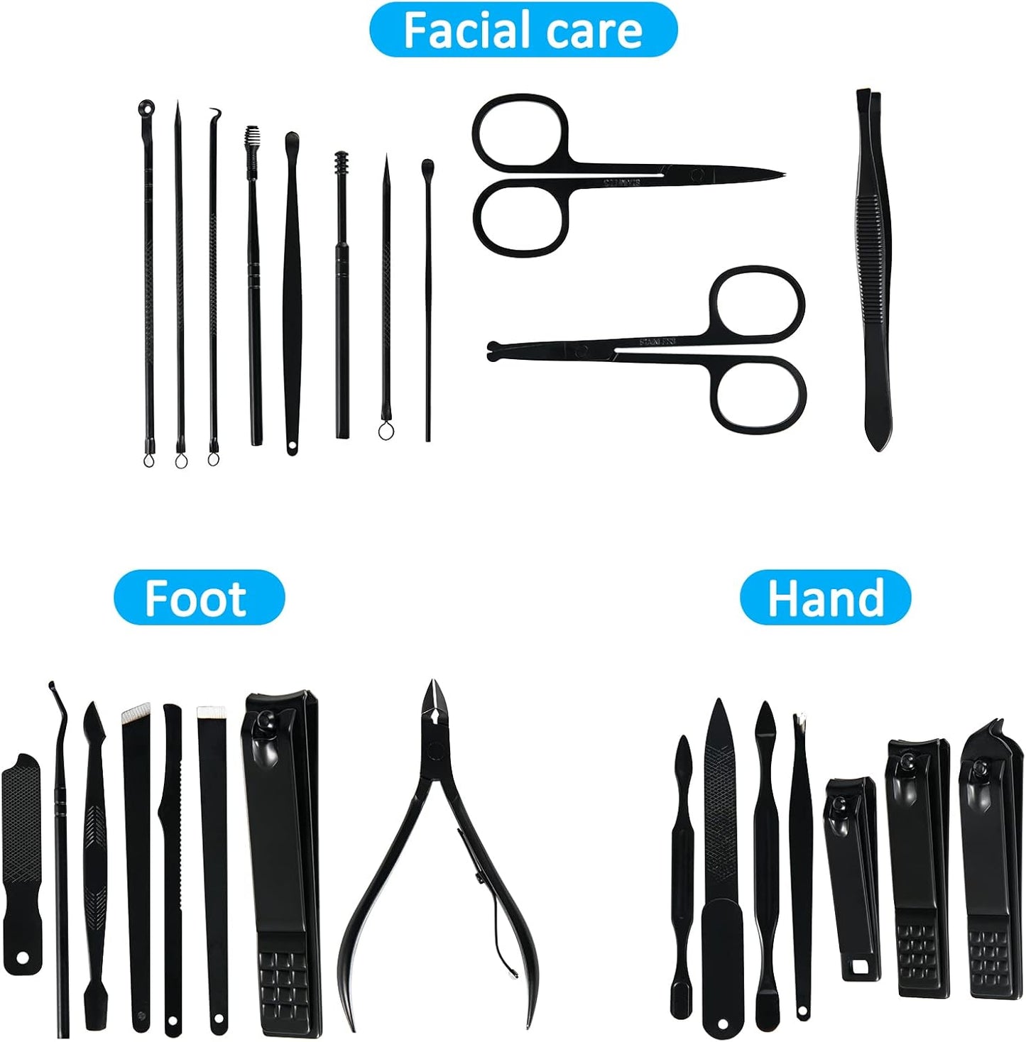 Manicure Set Professional Nail Clipper Kit-26 Pieces Stainless Steel Manicure Kit,Nail Care Tools with Luxurious Travel Case