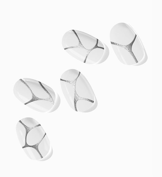 NOVA, Semi Cured Gel Nail Strips (Chrome Heart) - The 10 Minute Manicure. Salon-Quality, Female Founded, Easy to Apply & Remove - Incl. Nail File & Wooden Stick (Chrome Heart)