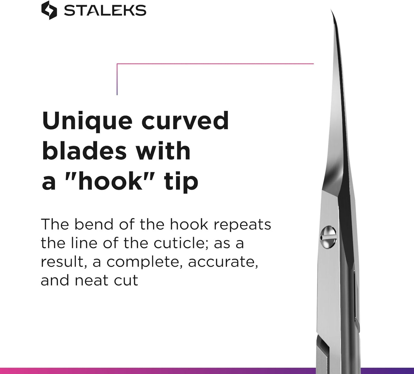 Staleks Professional Cuticle Scissors – Manicure Scissors, Stainless Steel, Extra Fine Curved Blades – Smart 41 Type 3 SS-41/3