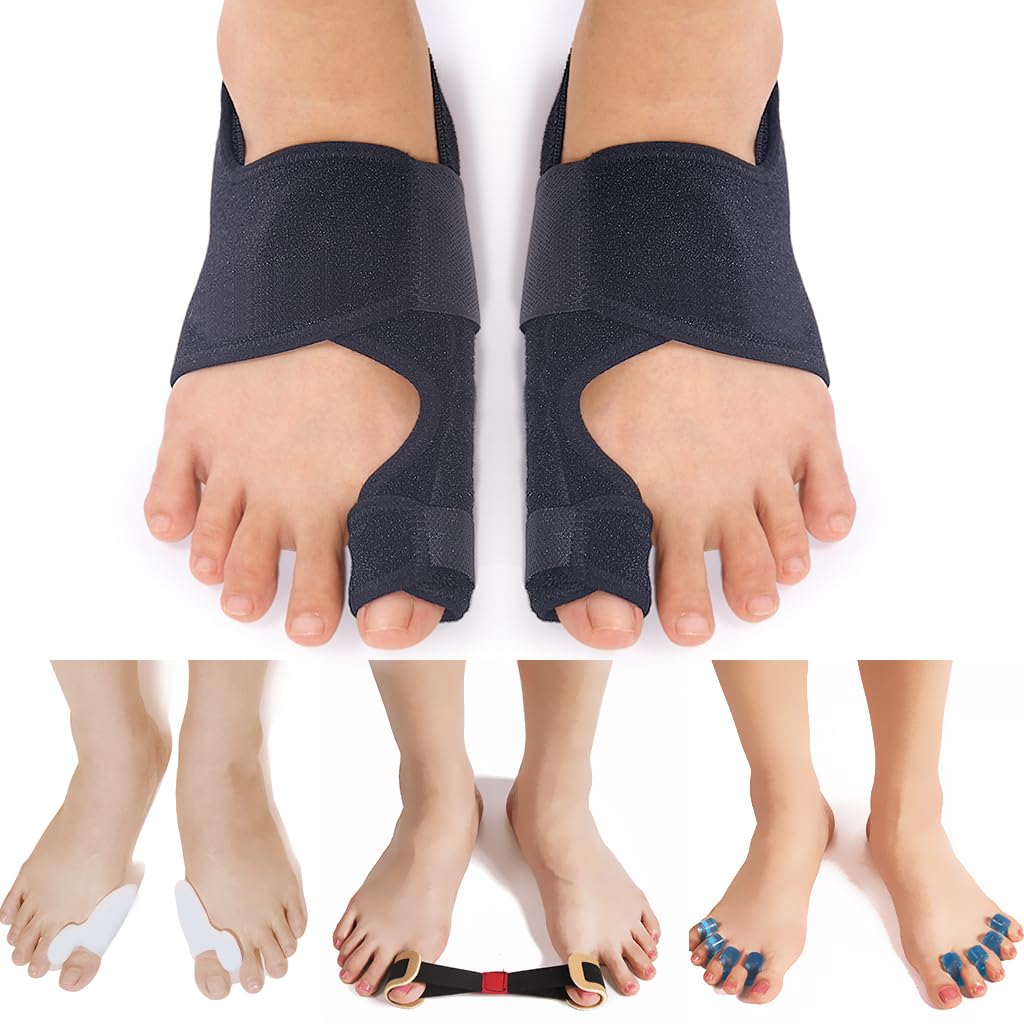 Toe Corrector Separators Bunion Splint 【2025 Updated】 Hallux Valgus Big Toes Corrector Set Bunion Brace Exercise Strap Orthopedic Kit Foot Pain Relief