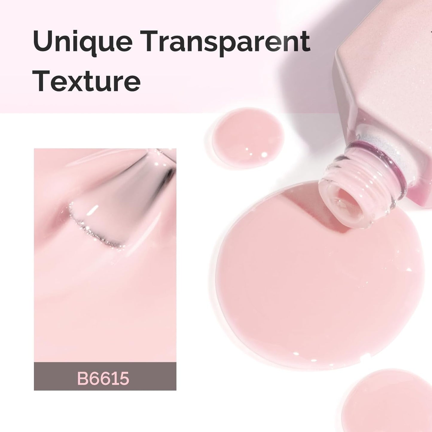 MelodySusie Jeweliver Gel Nail Polish, 0.5Fl.oz Pink Gel Polish Cream Color Soak Off UV LED Light Cure Gift for Women Manicure Nail Art DIY at Home B6615