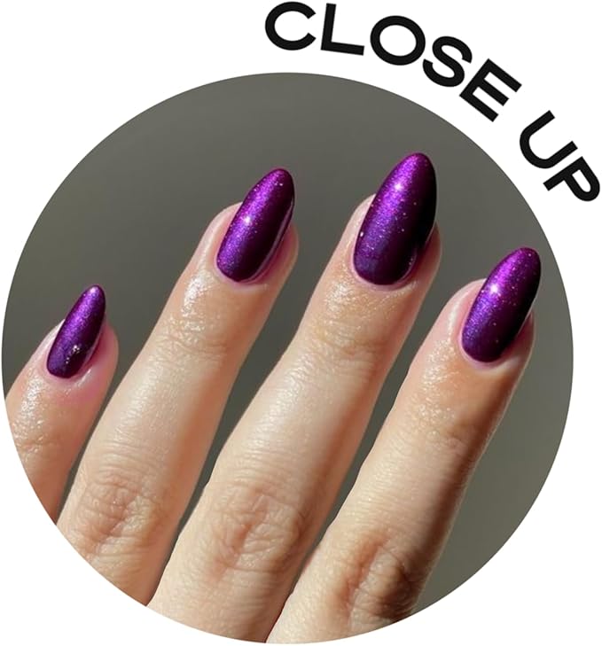 Semi Cured Gel Nail Strips with 30 Pieces - Salon Quality Manicure Kit for Women Easy Application Wraps Includes Prep Pads Nail File Wooden Stick, UV Light Required (Purple Aurora)