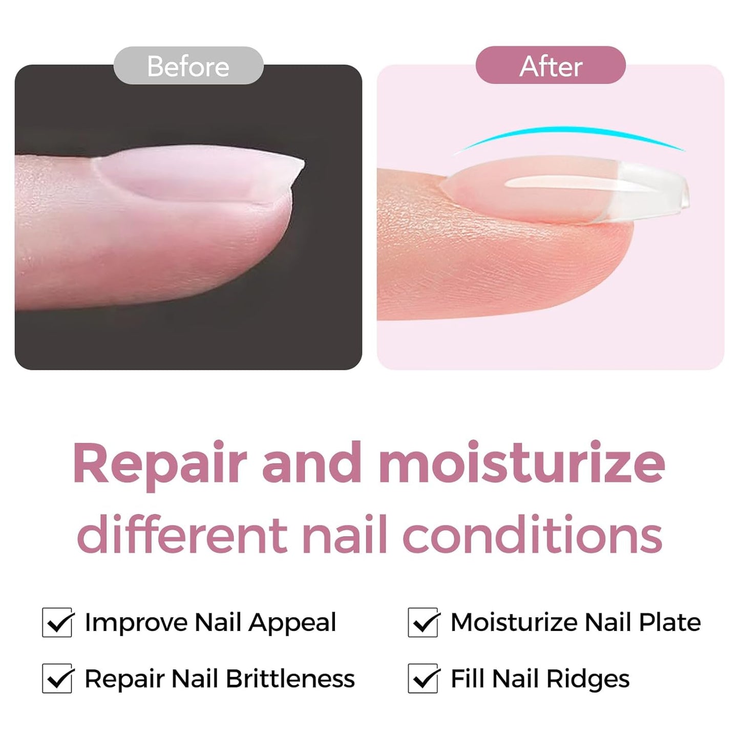 CANNI Nail Strengthening Reinforce Gel – Repair Hardener Polish for Weak, Damaged Nails, Clear Soak-Off, Long-Lasting DIY Nail Art for Women