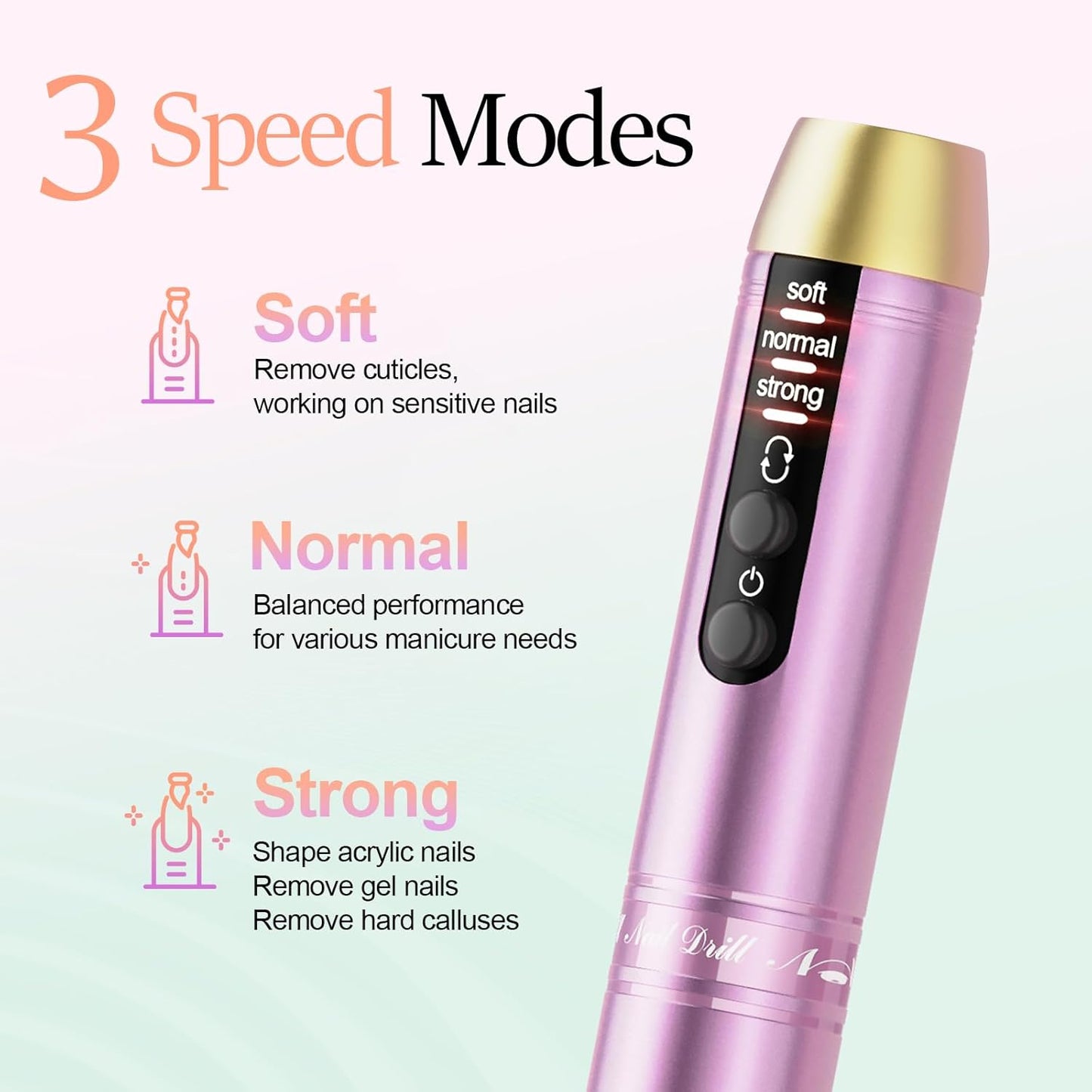 20000RPM Electric Nail Drill Rechargeable Compact Portable Efile Professional Manicure Cordless Pedicure Nail File Drill Kit for Acrylic Gel Nails and Home Salon Use