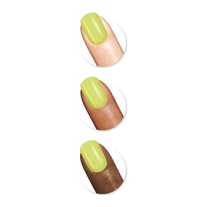 Sally Hansen Insta-Dri Reese's Nail Polish | Quick Dry, Long Lasting, Streak-Free Shine | Opaque, Glossy | 734 Delicious! | Bright Lime Yellow Nail Color