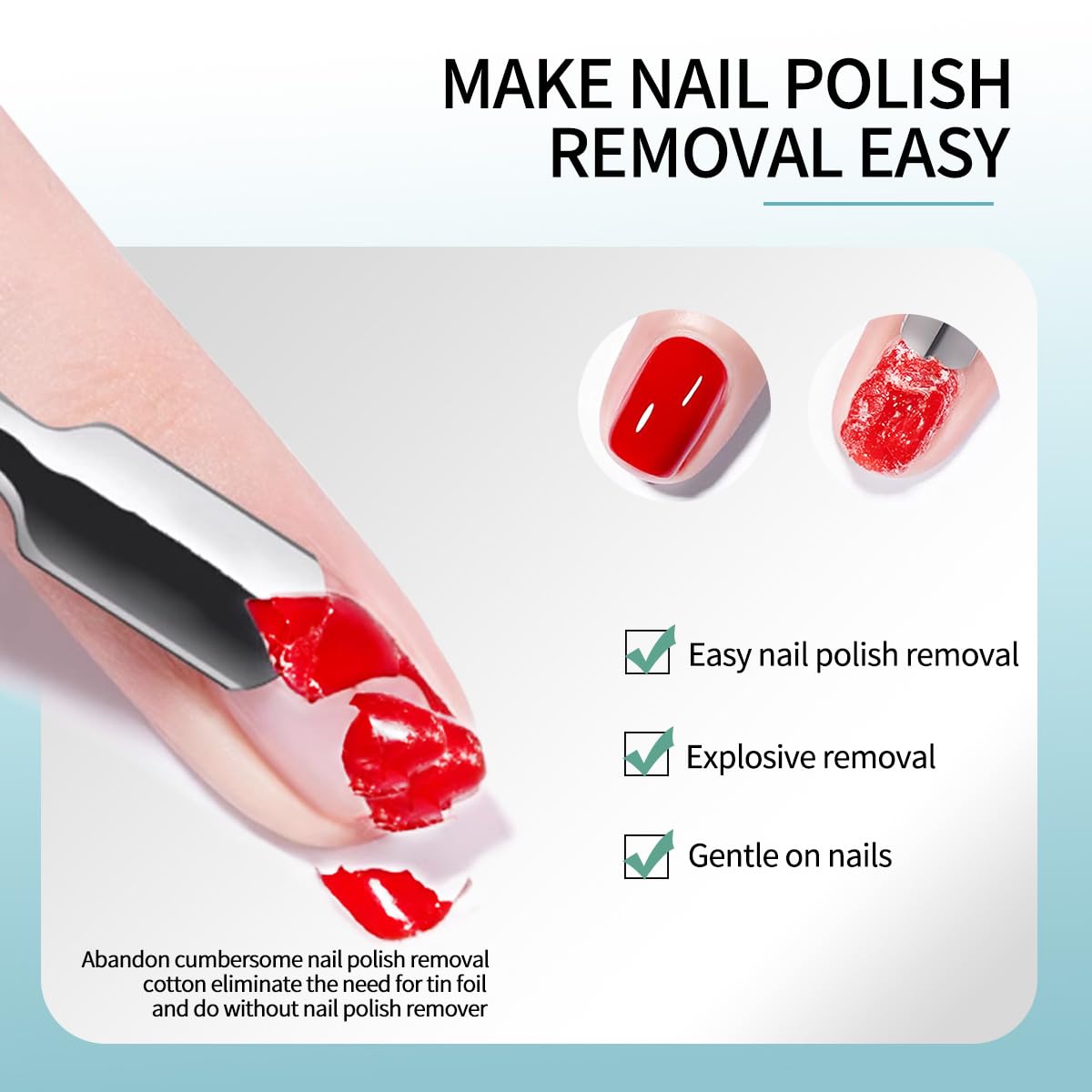 Finger Secret Nail Polish Gel Remover Kit Convenient for Gel Nails Remove 50ml,Professional Nail Remove Product for Salon & Home Use.Easy to operate