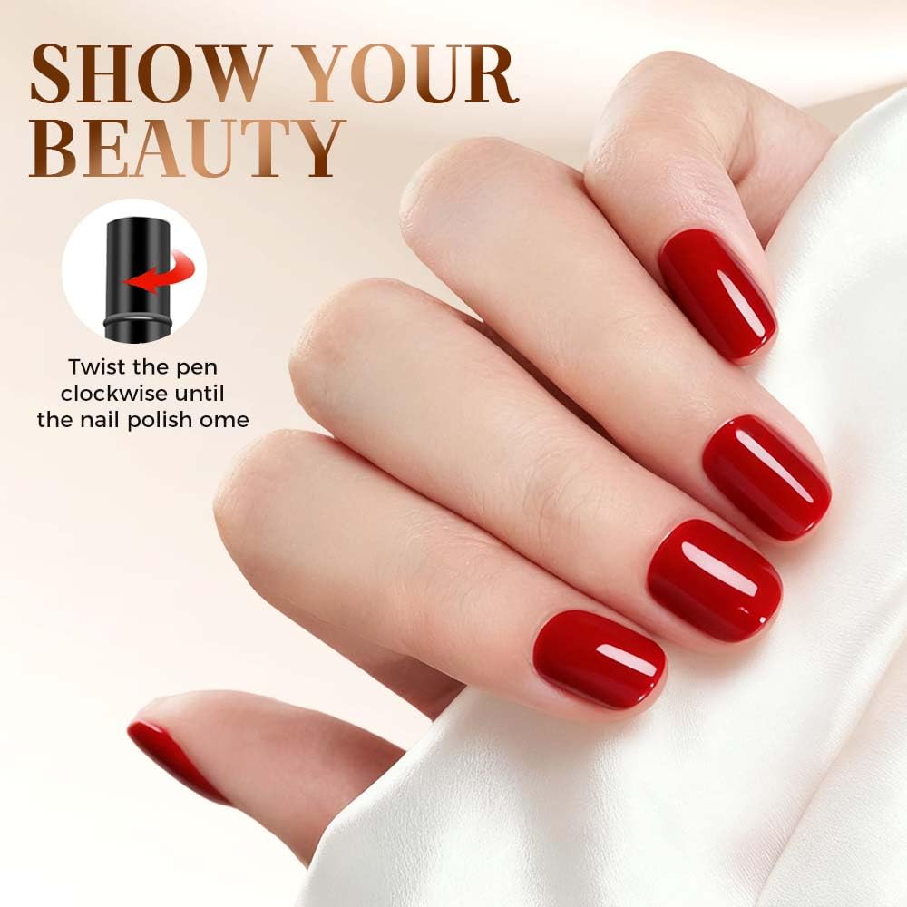6 Colors Nail Art Pens Set, 3 in 1 Nail Polish Pens Quick Dry, One Step Nail polish Gel Pen, Salon Quality Nail Art Pen for Women (C)