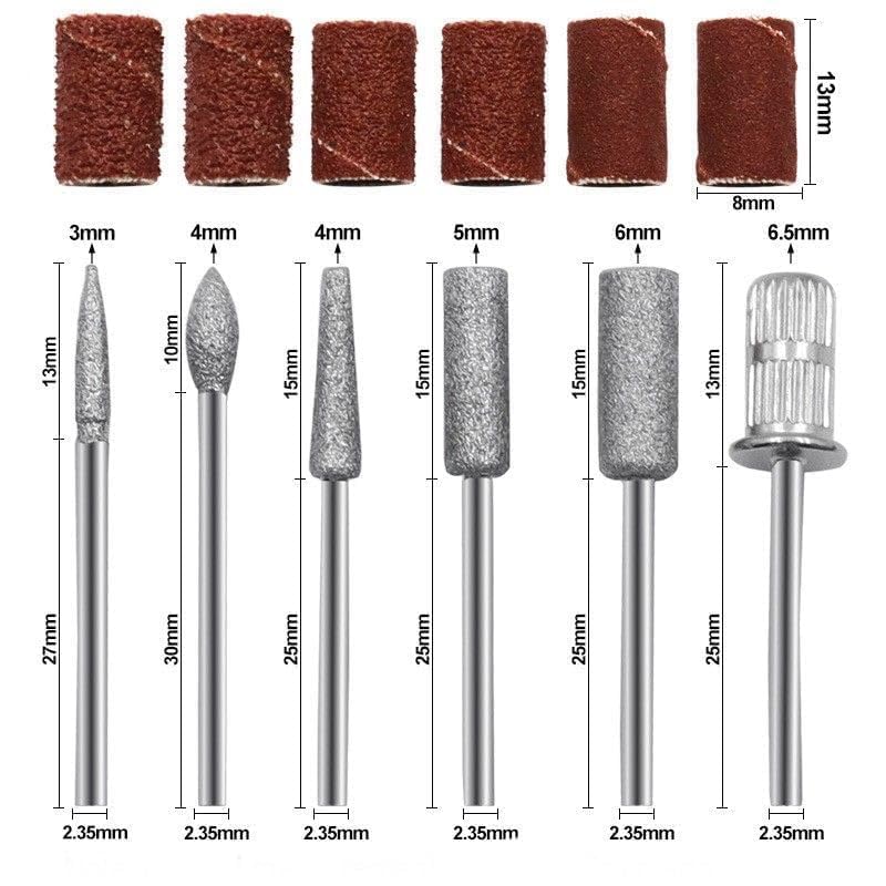 Pack of 2 Sets,Nail Drill bits Set,Premium 3/32''(2.35mm) Nail Bit Nail Art Tools for Professional Acrylic Gel Nails (Standard, 2)