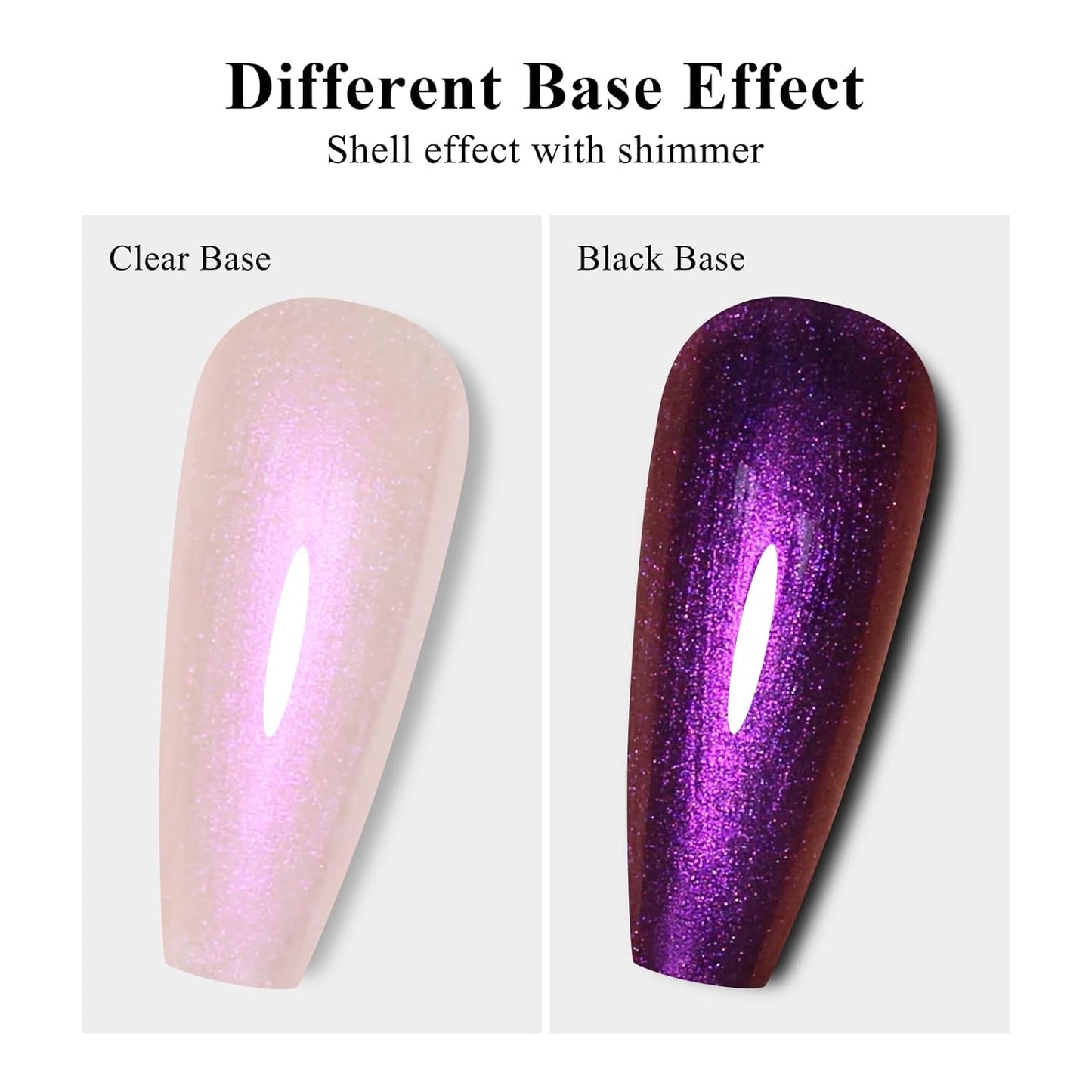 Imtiti Pearl Gel Nail Polish, 0.5 Fl Oz Rose Purple Transparent Shell Shimmer Nail Gel Polish Mermaid Nail Drawing Gel Polish Iridescent Pearlescent Spring Summer Nail Polish Soak Off Led UV