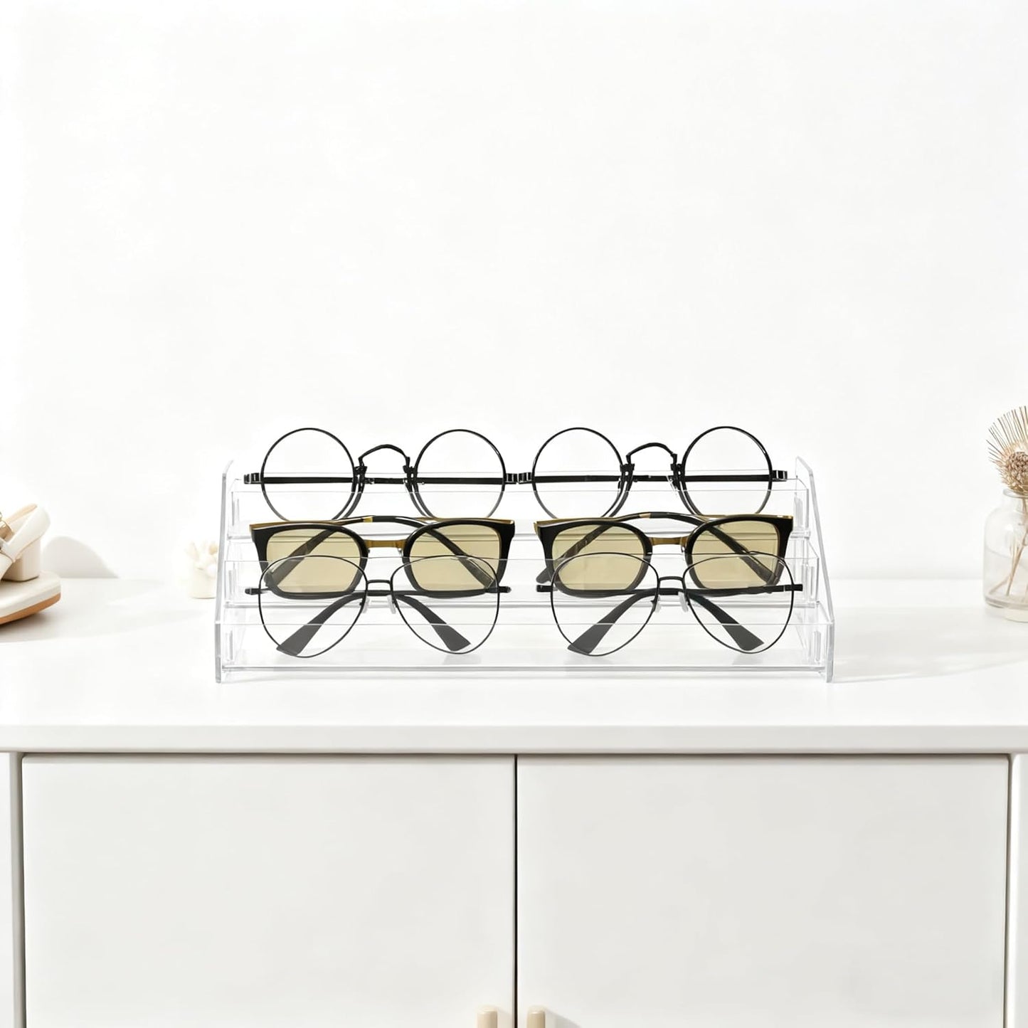Sunglasses Organizer - Clear Eyeglasses Display - Eyeglasses Storage - Essential Oils Holder(3 Layer)