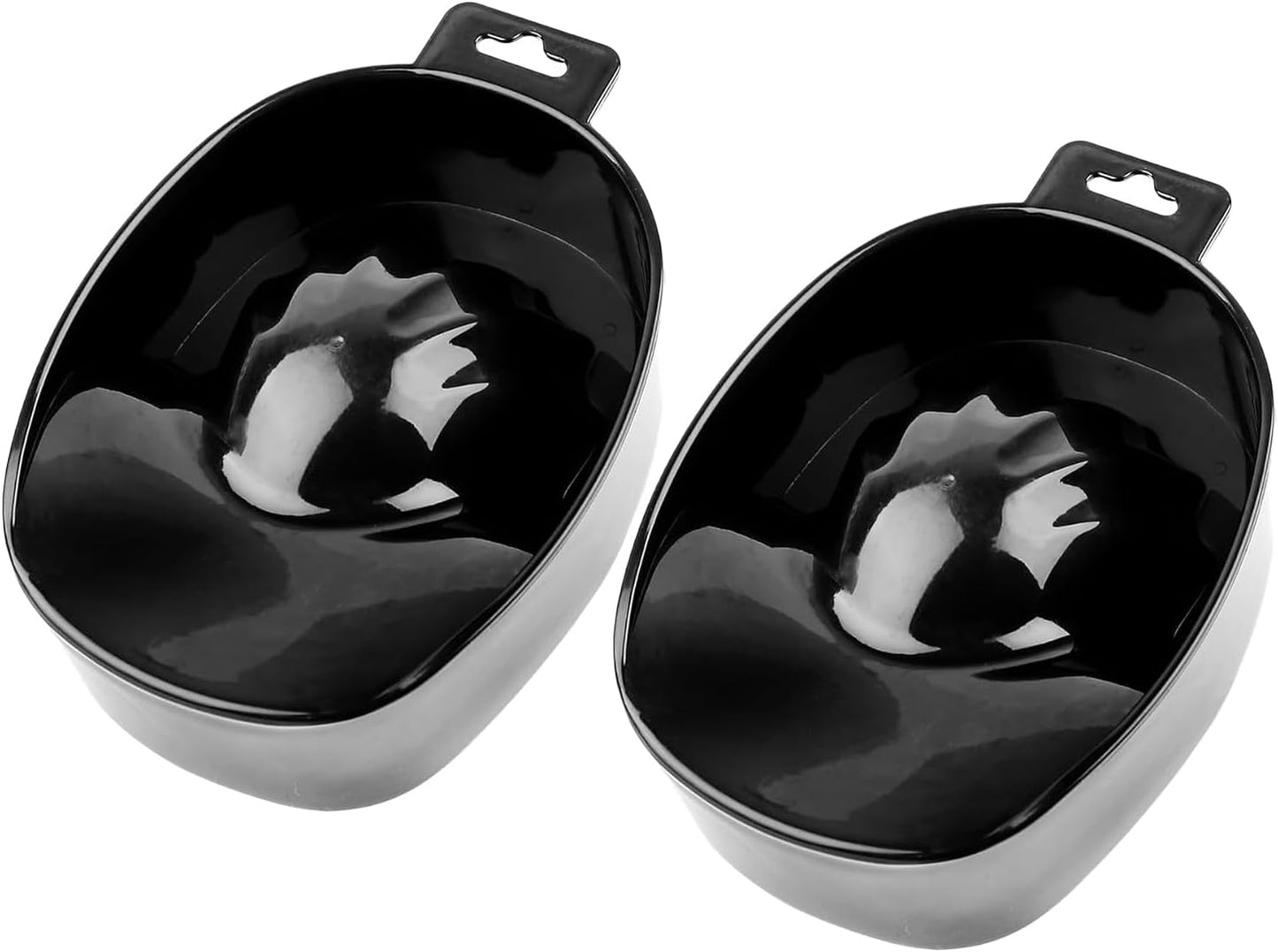 AUEAR, 2 Pack Manicure Bowl Nail Soaking Art Hand Soak Treatment Bowls Tray for SPA Tools (Black)