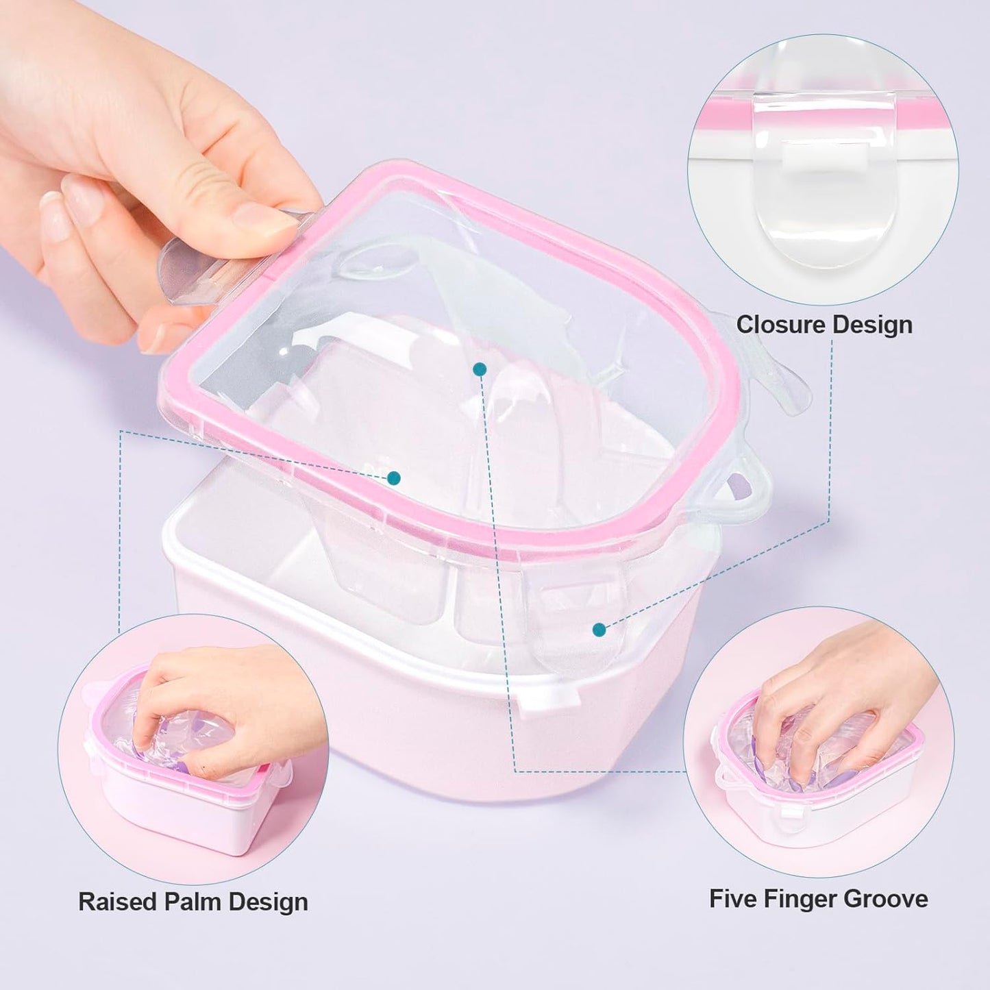 4 Pcs Soak Off Bowl Manicure Bowl, Double Layer Soaking Bowl, Nail Soaking Tray Soak Off Acrylic Nail Remover Dip Powder Acetone Removal Kit, Cuticle Pusher, Cuticle Peeler