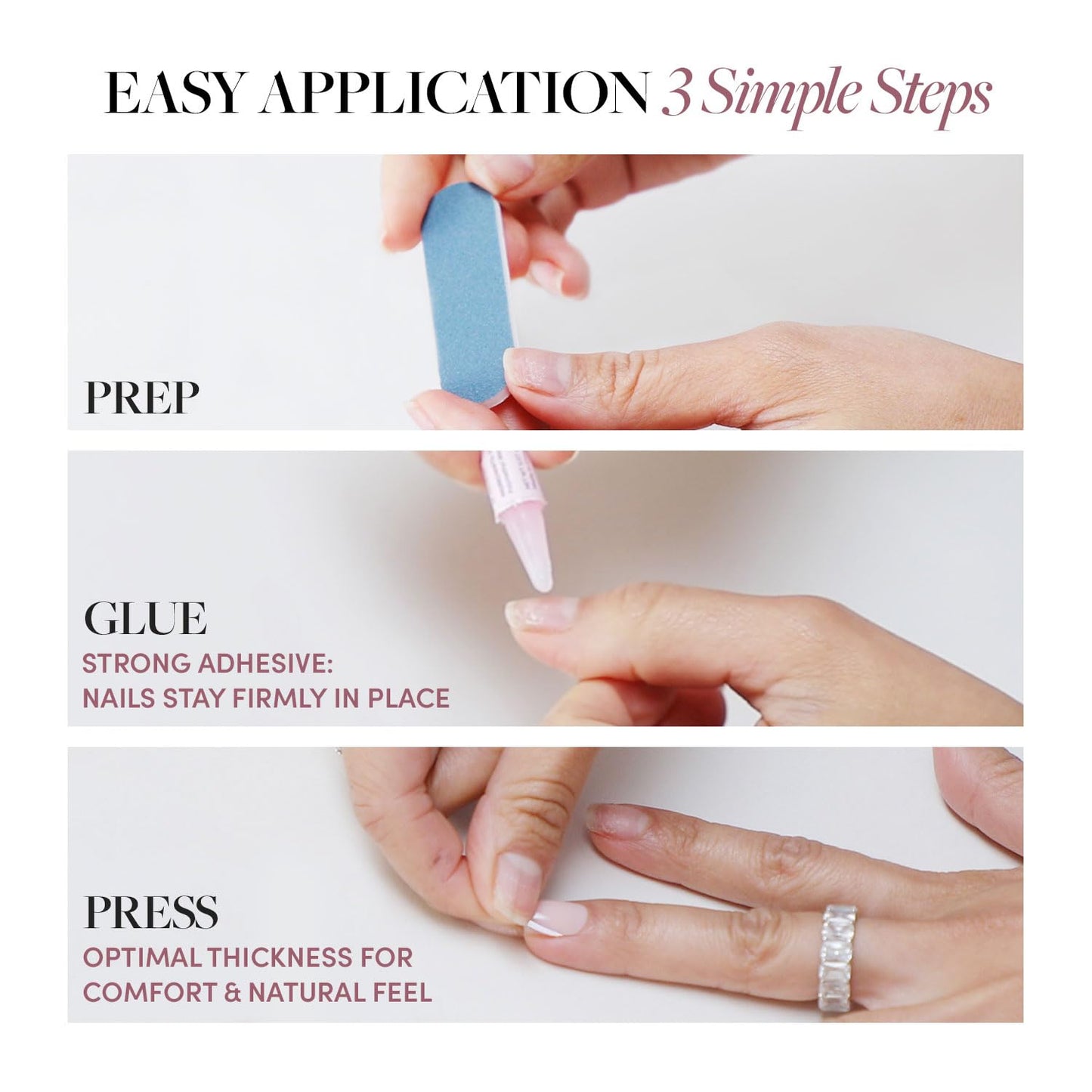 Glamnetic Press On Nails - Light Sage | Short Squoval Green Fake Nails with Glossy Finish, Salon Quality | 15 Sizes - 30 Nail Kit with Glue