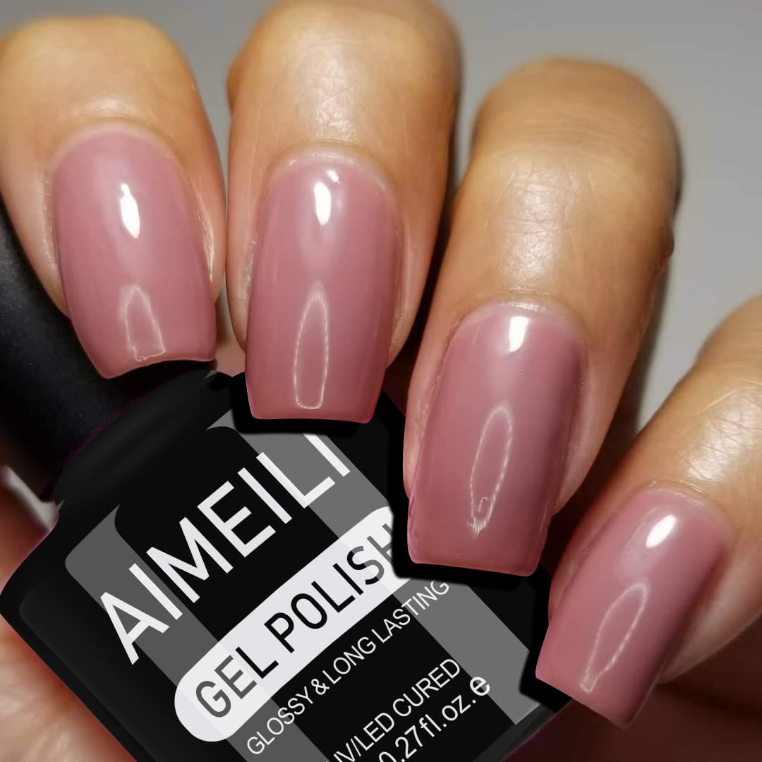 AIMEILI Gel Nail Polish, Hema Free, Cruelty Free, Vegan, Soak Off U V LED Nail Art for Women Girls Manicure Salon DIY Home - 1004 8ml