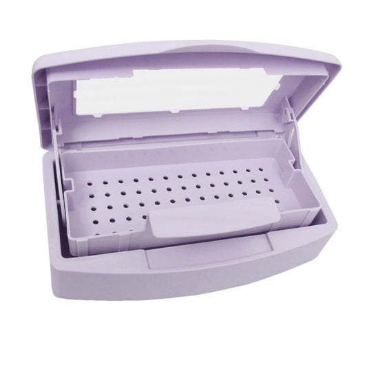 Nail Tool Sterilizer Box, Plastic Sterilization Tray for Tweezer, Eyelash Extensions, Hair Salon, Spa, Nail Implement for Esthetician