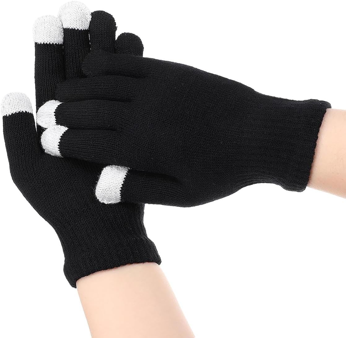 1 Pairs Cotton Moisturizing Gloves, Touchscreen Fingers for Eczema Dry Hands Hand Care Overnight Moisturizing (Medium Size, Black)
