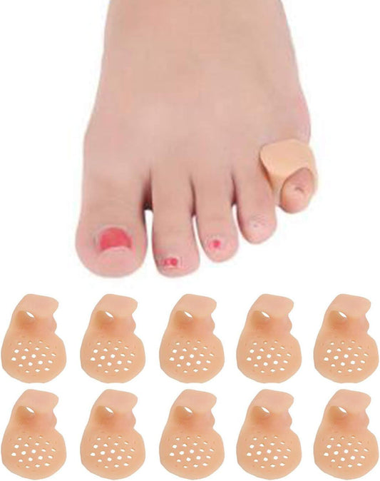 5 Pairs-Pinky Toe Cushion Splint, Gel Toe Separators, Little Toe Straightener with Loop, Pinky Toe Separators for Men Women, Prevent Blisters, Corn, Pain Relief (5 Pairs-Skin)