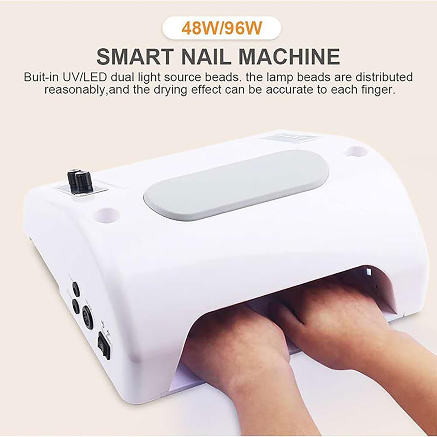 5 in 1 Professional Nail Dust Collector, 30000rpm Electric Nail Drill Machine, 48/96W LED Nail Lamp for Salon & Home