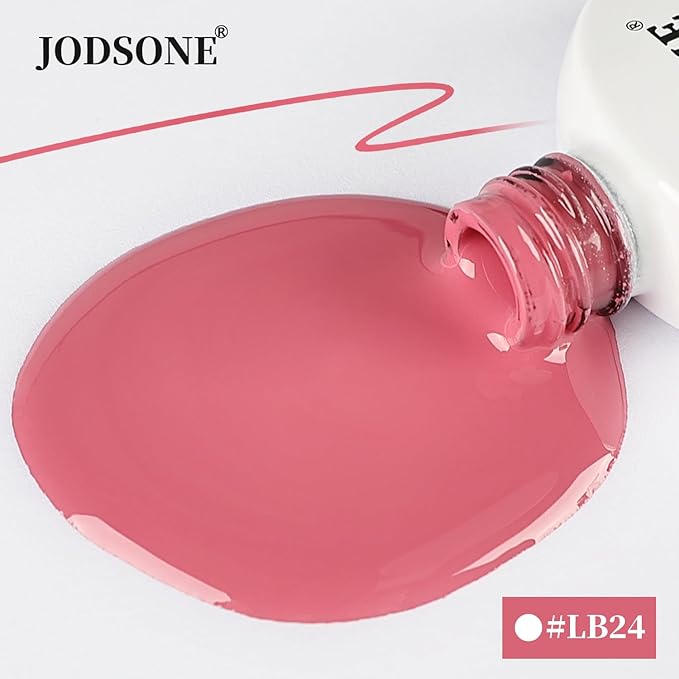 JODSONE 10ml Art Gel Liner Dark Pink Gel Nail polish with Thin Brush Salon Design Gift for Girls Need U V Light Cured