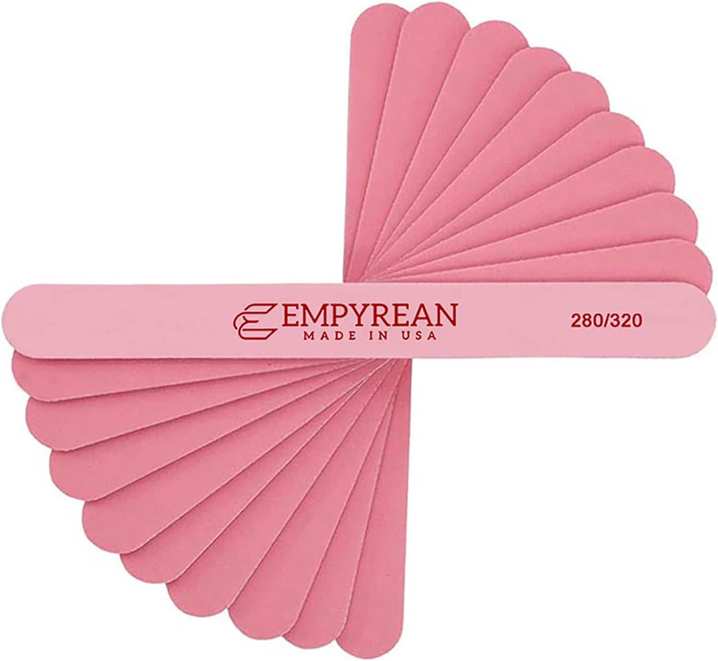 Empyrean Premium Nail Files | Made in USA | Fine 280/320 Extra Fine | Disinfectable Washable Reuseable | Pink Cushion File