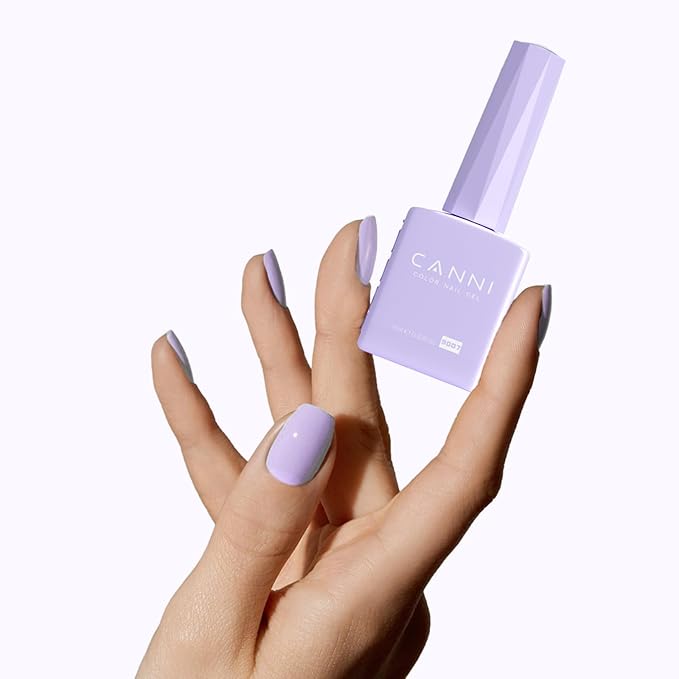 CANNI Purple Gel Nail Polish, 1Pcs Light Purple Gel Polish Pastel Color High Gloss Soak Off U V Nail Manicure Salon DIY
