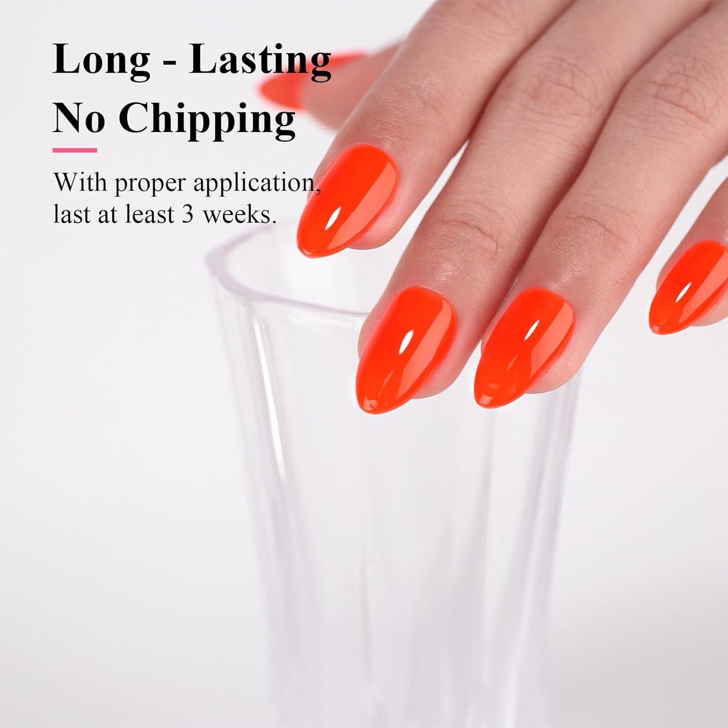 Imtiti Gel Gel Nail Polish, Neon Orange Red, 0.5 Fl Oz Soak Off LED UV, DIY Nail Art Kit for Women & Girls