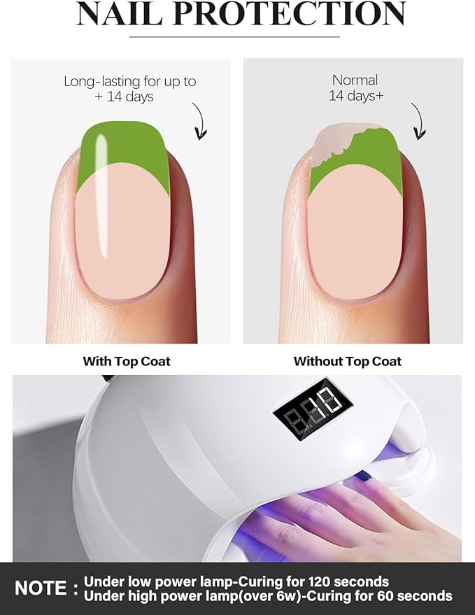EBANKU 20Pcs Semi-Cured Gel Nail Strips,Green Deep French Nail Sticker, Lasting Waterproof Full Nail Wraps Stickers for Salon Manicures, Perfect for Women, Girl with Nail File and Stick