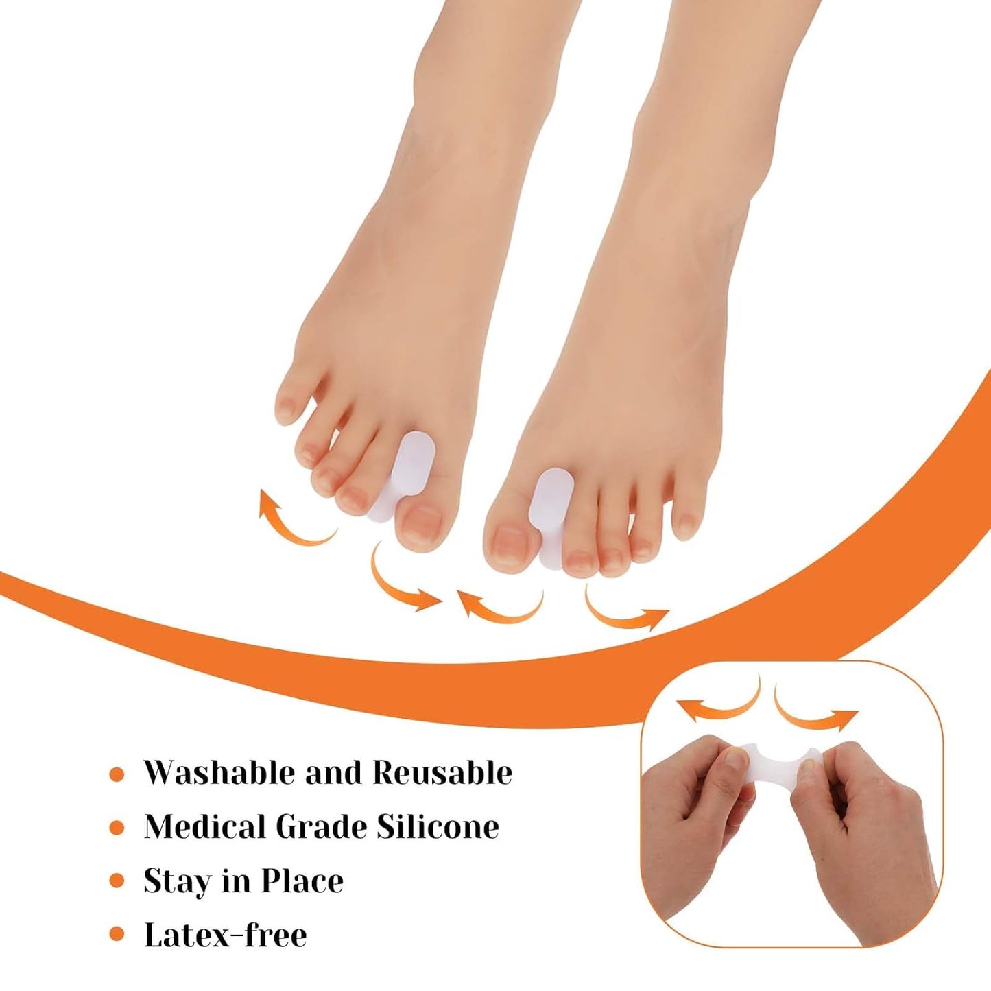 12Pcs Bunion Corrector Gel Toe Separators Soft Toe Spacers Overlapping Toes Pads Gel Orthotics for Men Women Sports Activities Calluses Crooked Toes Hammertoe Straighten Pain Relief (6L)
