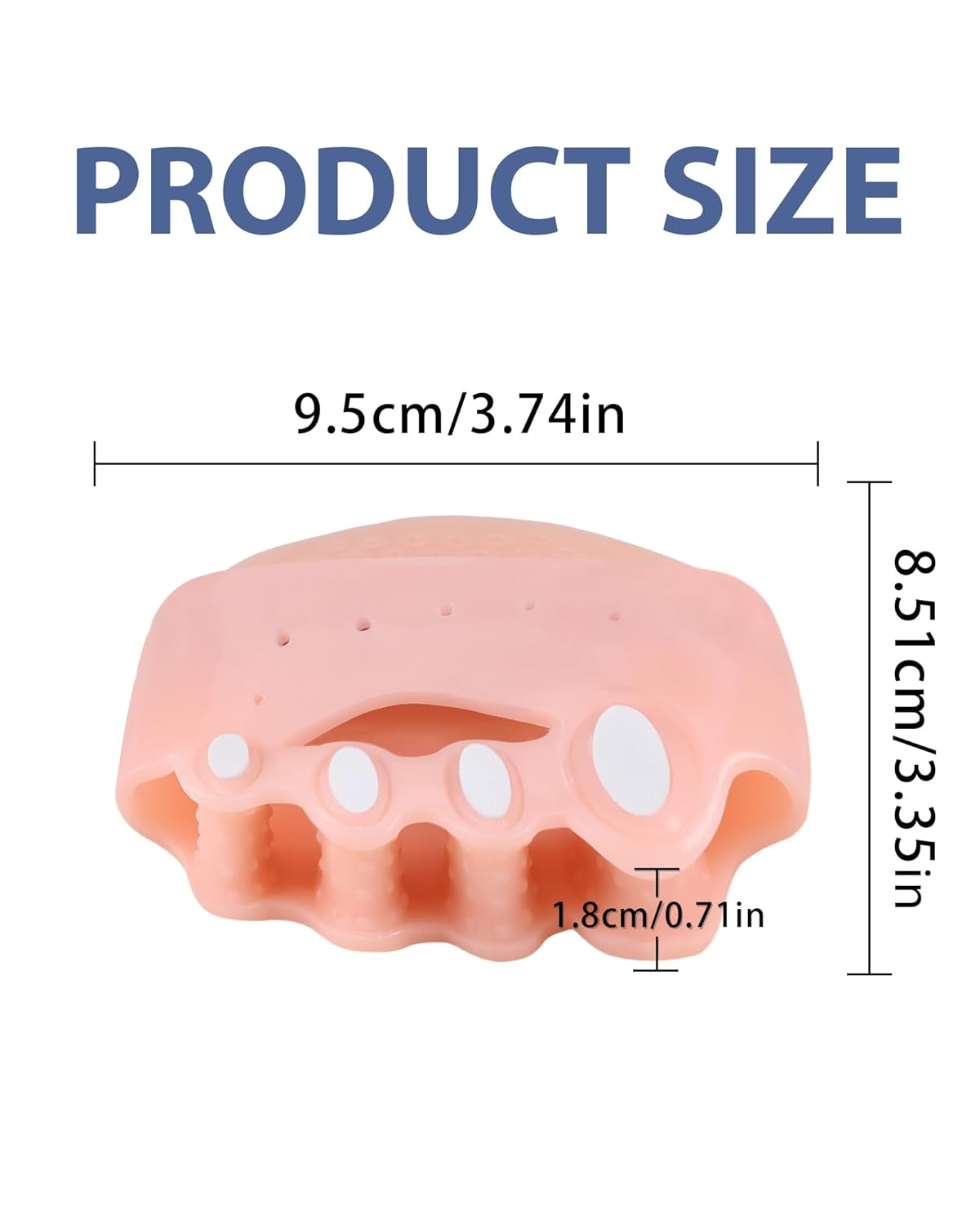 Adjustable Silicone Toe Separators, Spacers Bunion Corrector for Women Men, Toe Straightener,Breathable Soft and Comfortable Silicone Foot Cushions (4 Pairs)