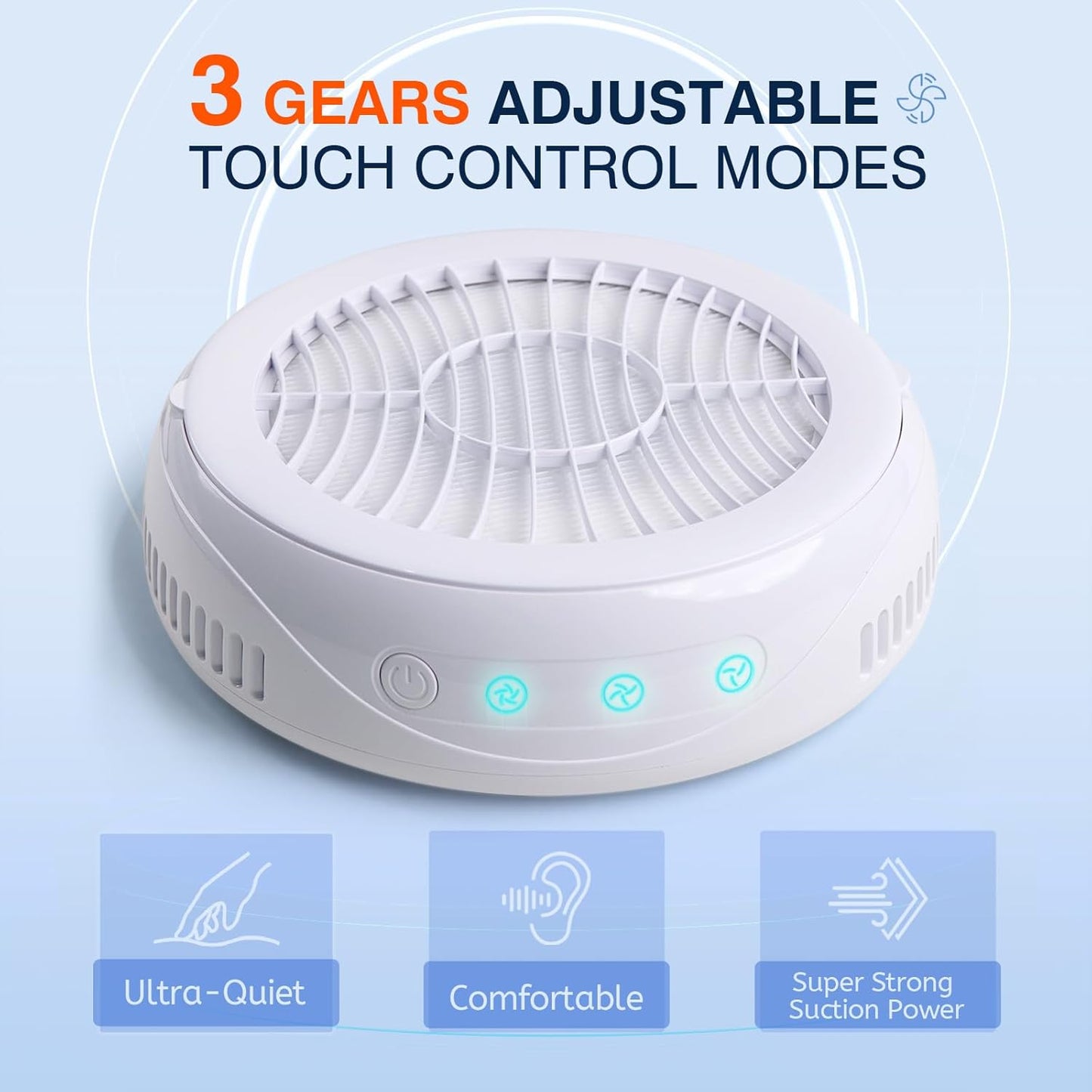 Goodoo Nail Dust Collector, Compact Nail Dust Collector for Beginner with Reusable Filter for Acrylic Nail Polishing Manicure Dust Collector Nail Tech Salon Home